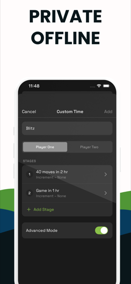 Custom controls with per-player stages, saved on the device.